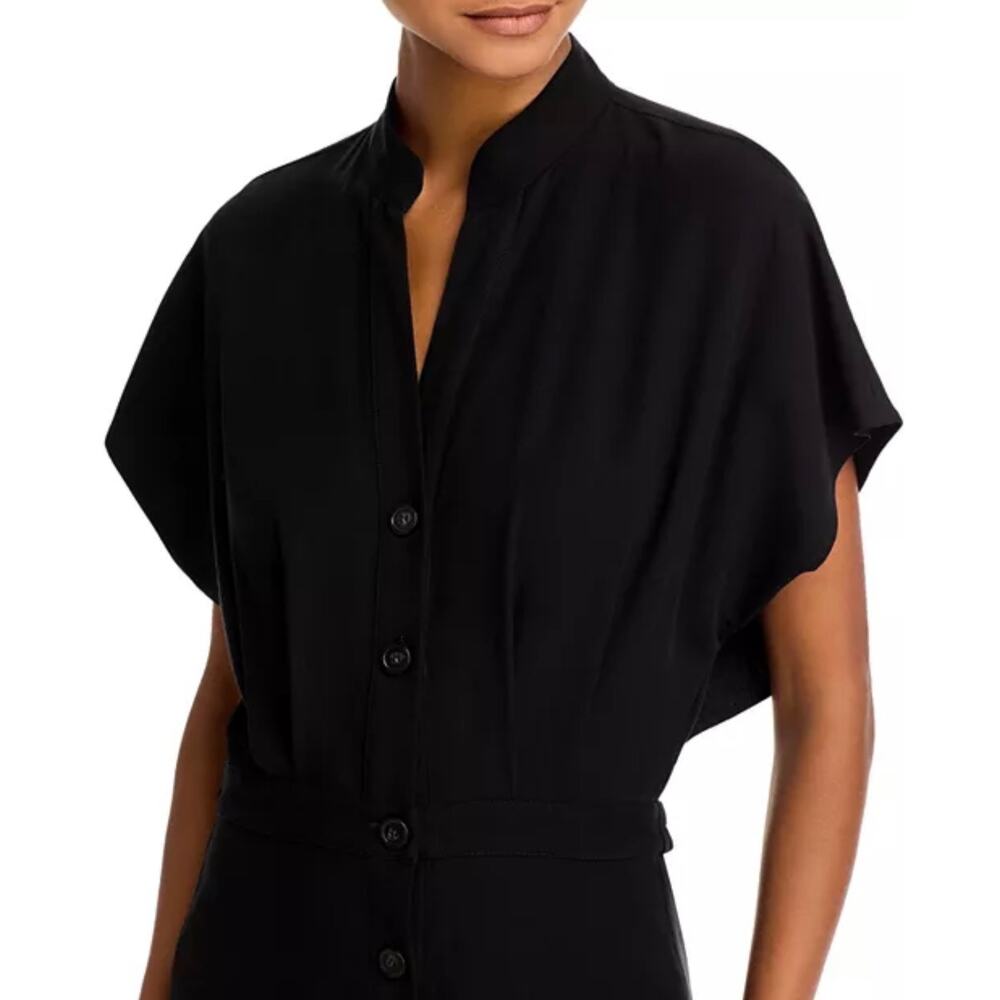 Vanessa Bruno Black Button-Front Midi Dress - Picture 6 of 9